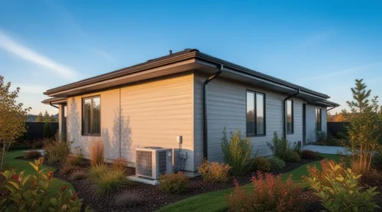 Maison individuelle moderne equipee d'une climatisation reversible, illustrant le budget reel d'un projet de climatisation complete