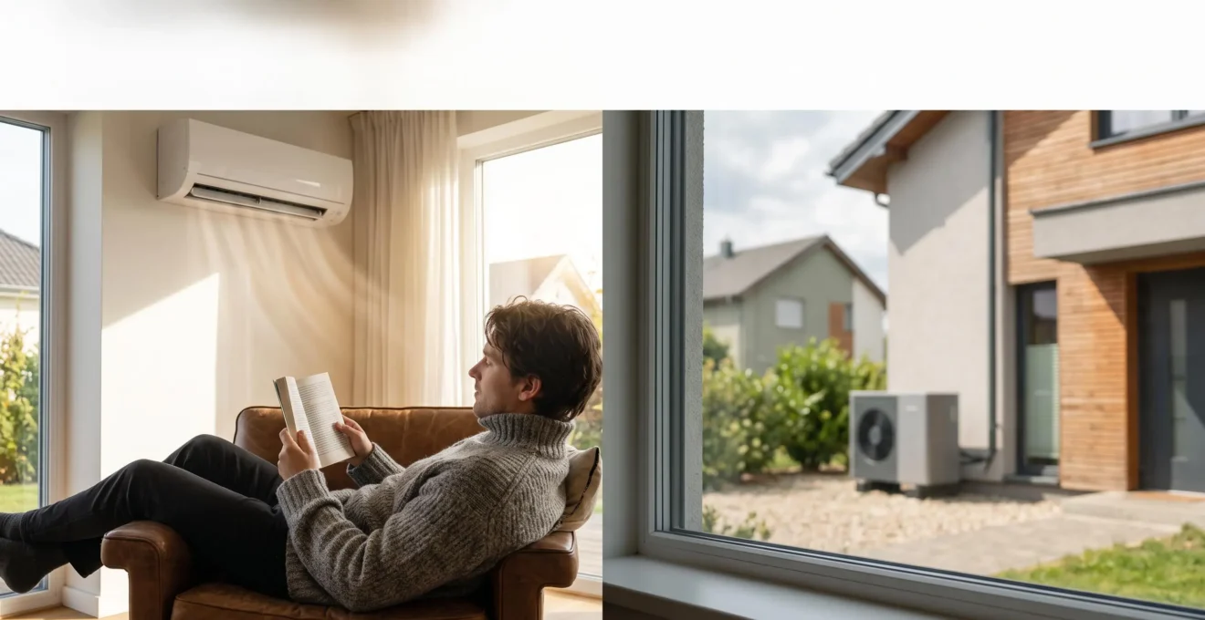 Foyer confortable grâce à une climatisation réversible qui chauffe l'hiver et rafraîchit l'été, symbole d'économies sur la facture d'énergie