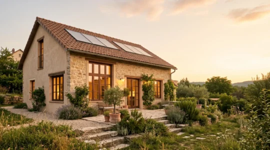 Maison contemporaine rafraîchie par une climatisation solaire, valorisant le bien immobilier tout en respectant l'environnement